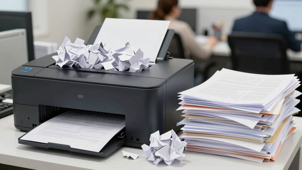 paper jams and capacity issues