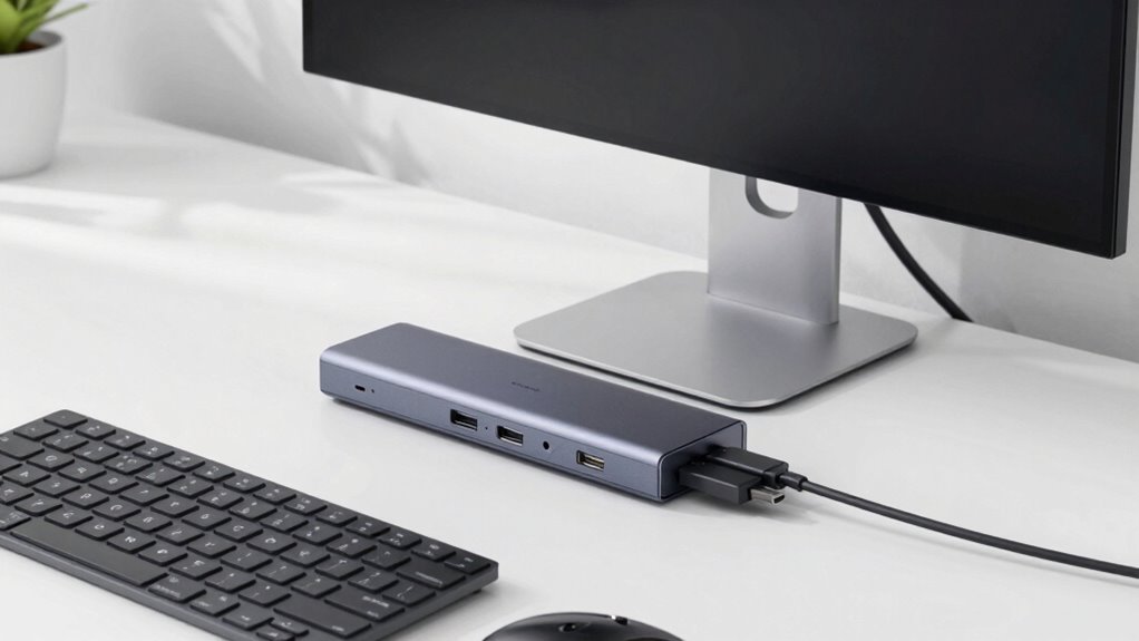 streamlined workspace with usb c
